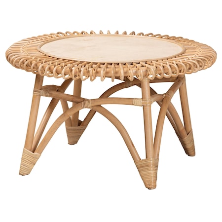 Bali & Pari Elani Modern Bohemian Natural Rattan Coffee Table 236-12721-ZORO